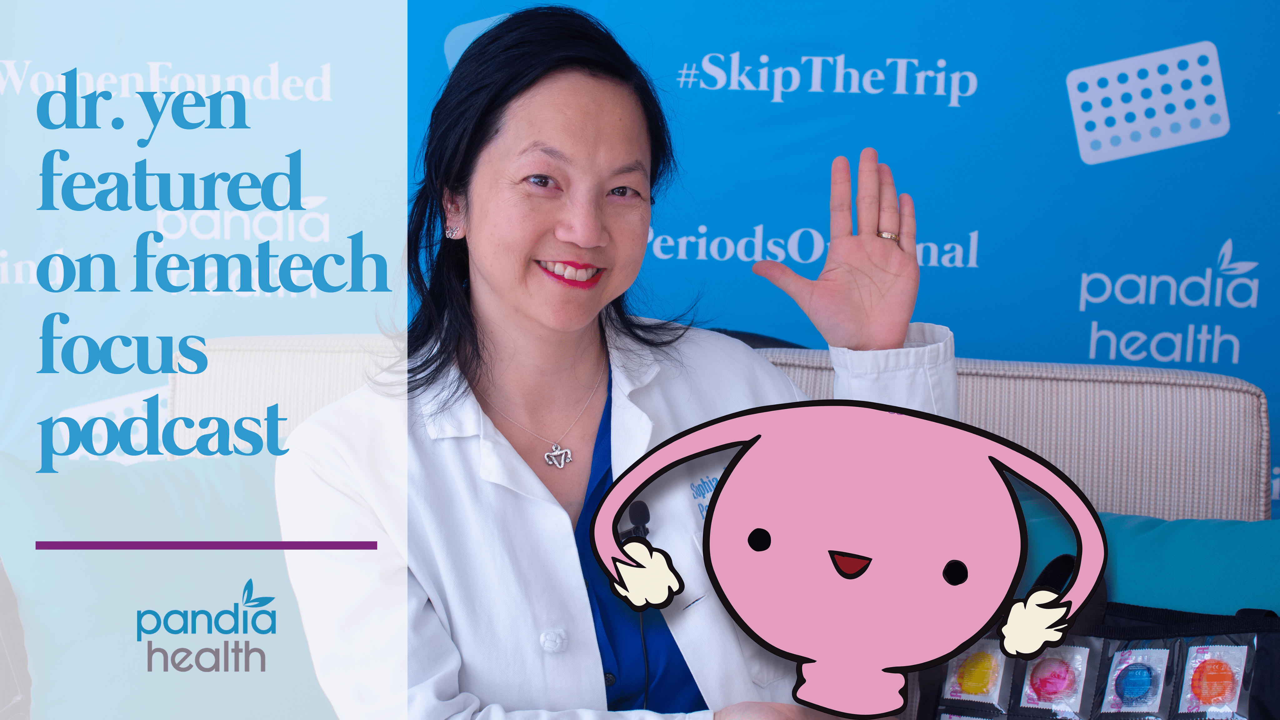 Dr. Yen with illustrated smiling uterus. Blog featured image