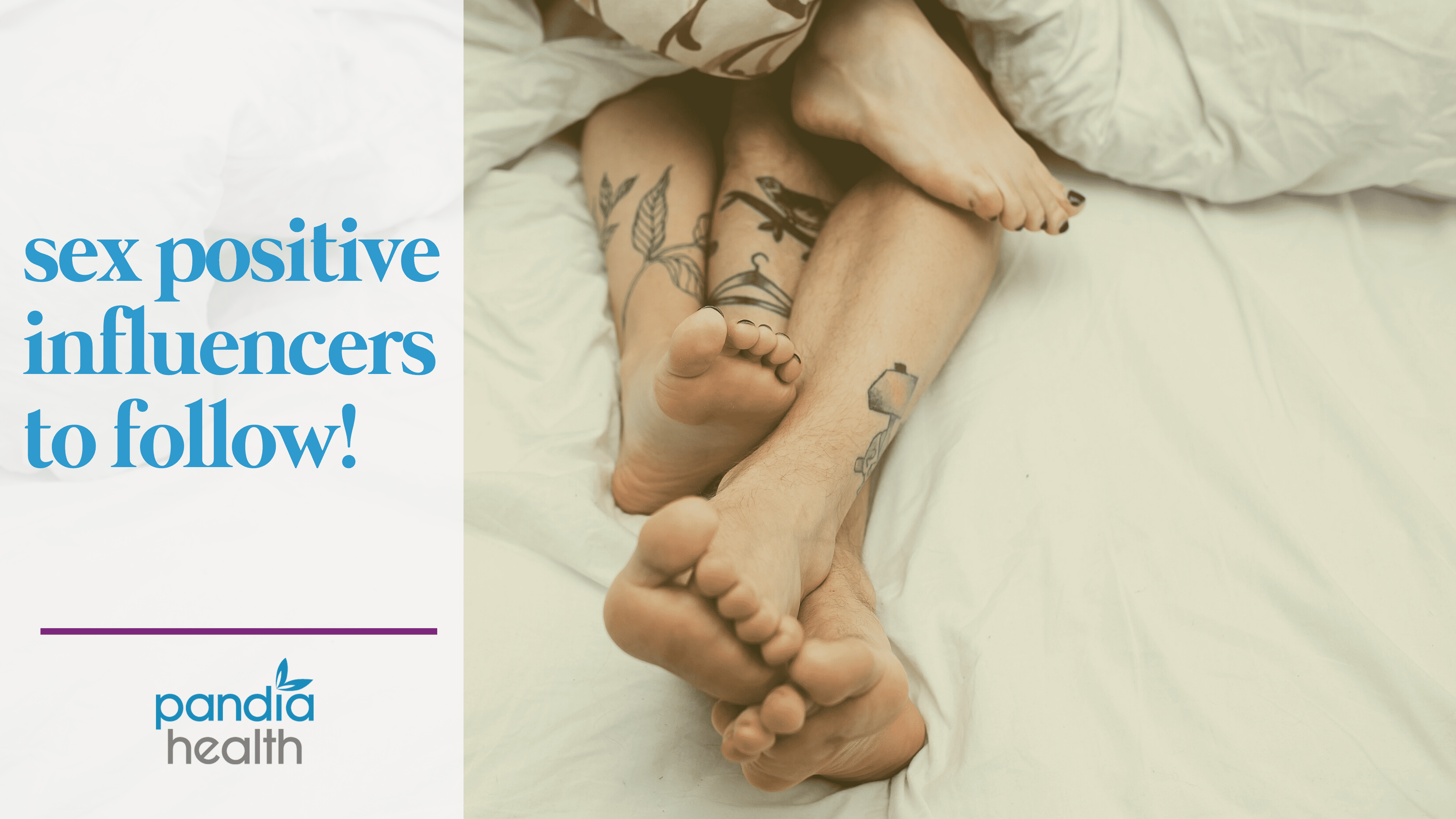 Header image for "Sex Positive Influencers to Follow" - Couple in a bed together