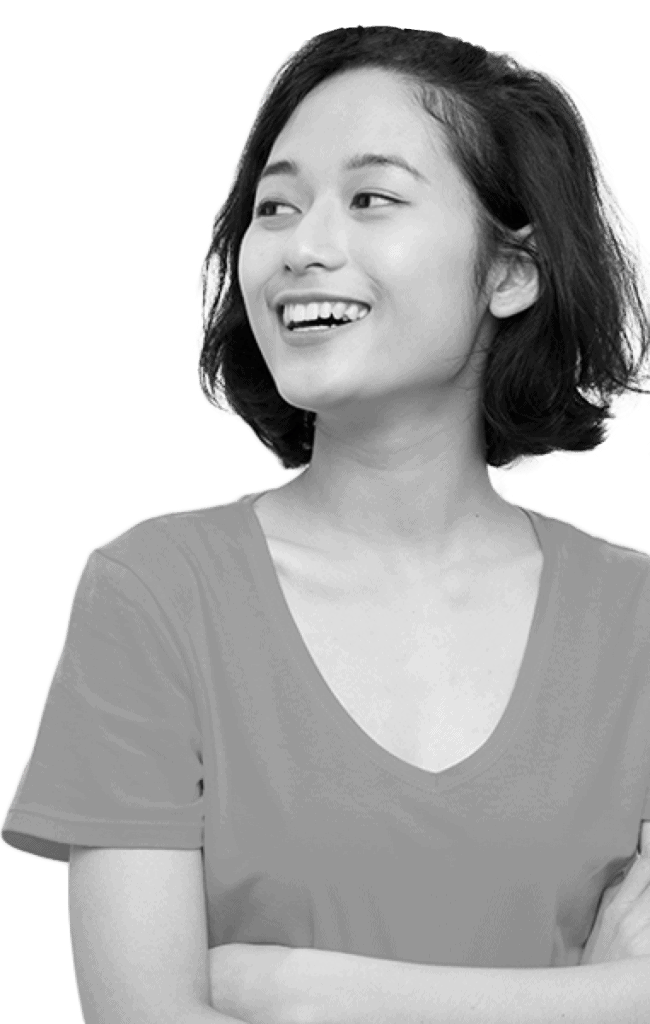 Woman with short hair smiling